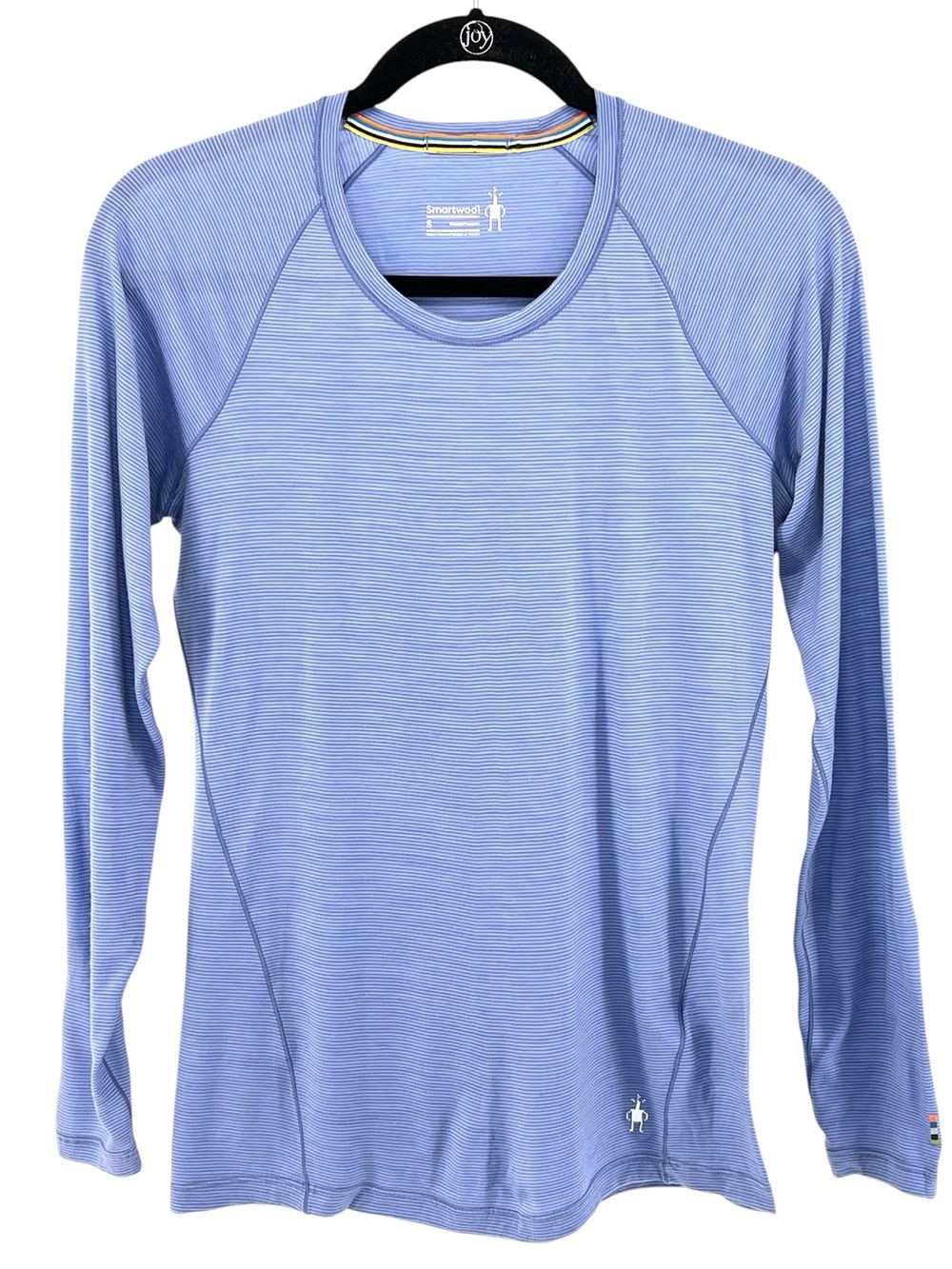 Smartwool Merino 150 Baselayer Pattern Long Sleeve top Sz S Blue Peri Stripe